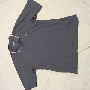 Reebok men's Gray with White Logo polo shirt size large